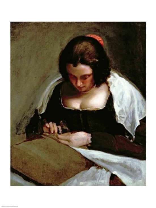 Picture of Posterazzi BALXIR221460LARGE The Needlewoman Poster Print by Diego Velazquez - 24 x 36 in. - Large