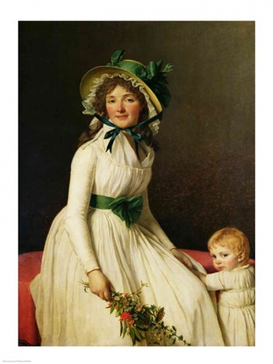 Picture of Posterazzi BALXIR24924 Madame Pierre Seriziat with Her Son Poster Print by Jacques-Louis David - 18 x 24 in.