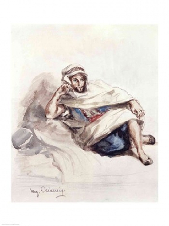 Seated Arab Poster Print by Eugene Delacroix - 24 x 36 in. - Large