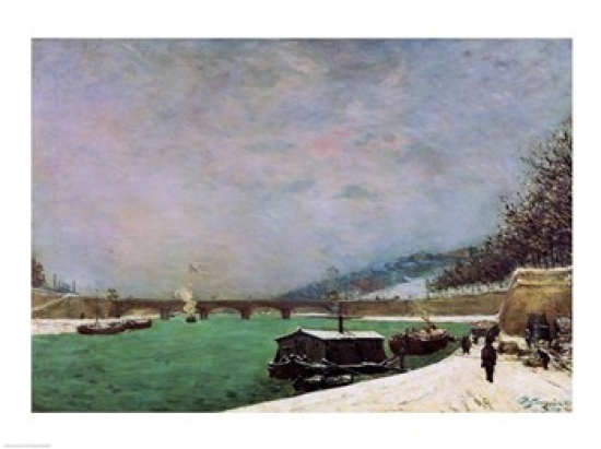 Picture of Posterazzi BALXIR24926 The Seine at The Pont DIena Winter 1875 Poster Print by Paul Gauguin - 24 x 18 in.