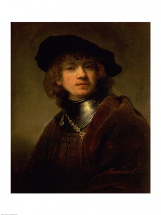 Picture of Posterazzi BALXIR30289LARGE Tronie of A Young Man with Gorget & Beret C.1639 Poster Print by Rembrandt Van Rijn - 24 x 36 in. - Large