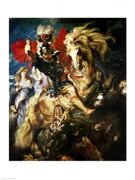Picture of Posterazzi BALXIR30390 St. George & The Dragon C.1606 Poster Print by Peter Paul Rubens - 18 x 24 in.