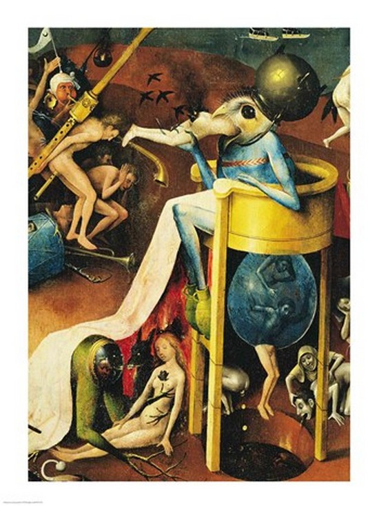 Picture of Posterazzi BALXIR71757 The Garden of Earthly Delights Hell Right Wing of Triptych Detail of Blue Bird-Man on A Stool C.1500 Print - 18 x 24 in.