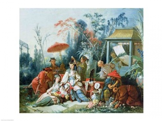 Picture of Posterazzi BALXIR26234LARGE The Chinese Garden C.1742 Poster Print by Francois Boucher - 36 x 24 in. - Large