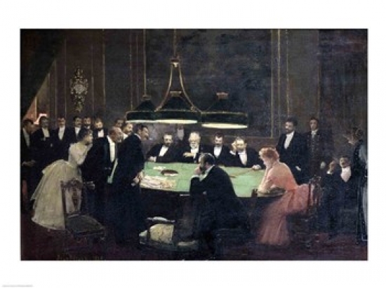 Picture of Posterazzi BALXIR28166LARGE The Gaming Room at The Casino 1889 Poster Print by Jean Beraud - 36 x 24 in. - Large