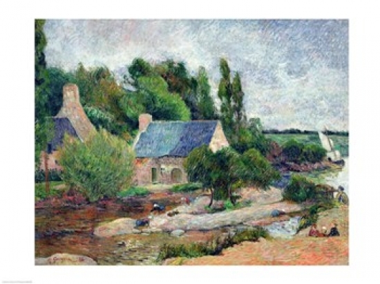 Picture of Posterazzi BALXIR35995LARGE Washerwomen at Pont-Aven 1886 Poster Print by Paul Gauguin - 36 x 24 in. - Large