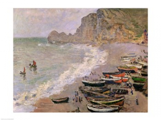 Picture of Posterazzi BALXIR37009 Etretat Beach & The Porte DAmont 1883 Poster Print by Claude Monet - 24 x 18 in.