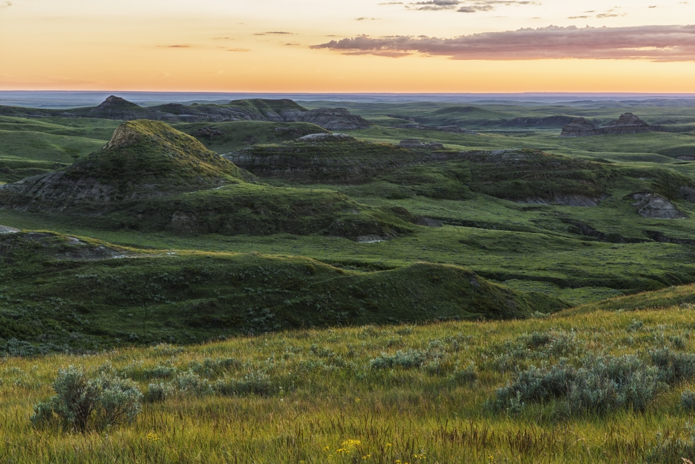 Sunset Over Killdeer Badlands in Grasslands National Park - Saskatchewan Canada Poster Print - 38 x 24 in. - Large