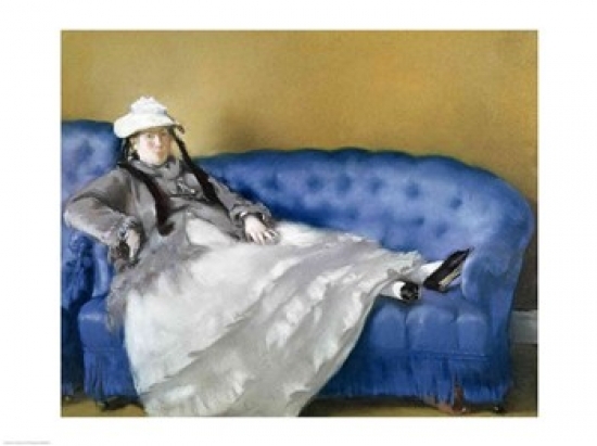 Picture of Posterazzi BALXIR28973LARGE Madame Manet on A Blue Sofa 1874 Poster Print by Edouard Manet - 36 x 24 in. - Large