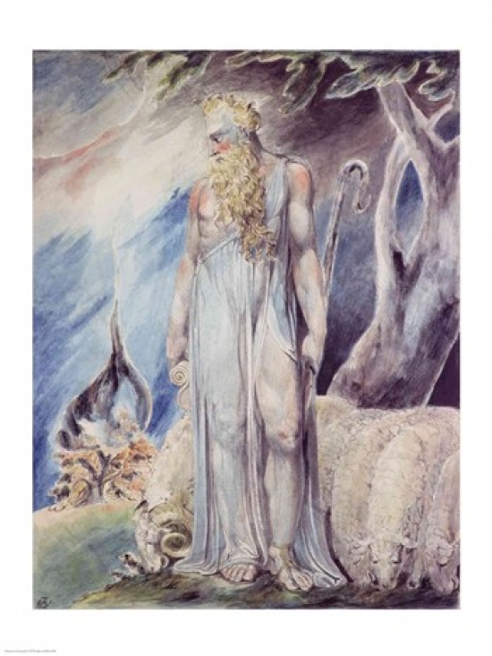 Moses & The Burning Bush Poster Print by William Blake - 18 x 24 in.