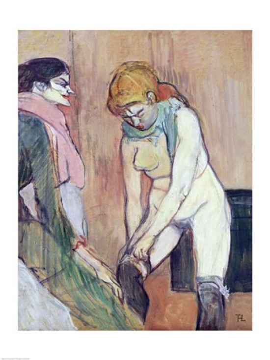 Picture of Posterazzi BALXIR30626 Woman Putting on Her Stocking Poster Print by Henri De Toulouse-Lautrec - 18 x 24 in.