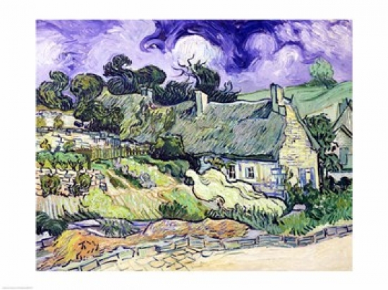 Picture of Posterazzi BALXIR33772 Thatched Cottages at Cordeville Poster Print by Vincent Van Gogh - 24 x 18 in.