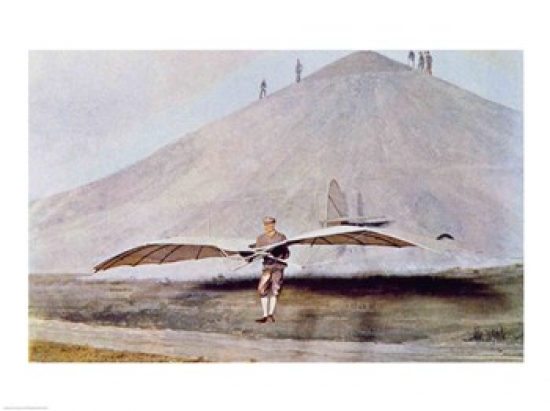 BALXJL211254 One of The Many Flying Experiments of Otto Lilienthal Poster Print - 24 x 18 in.