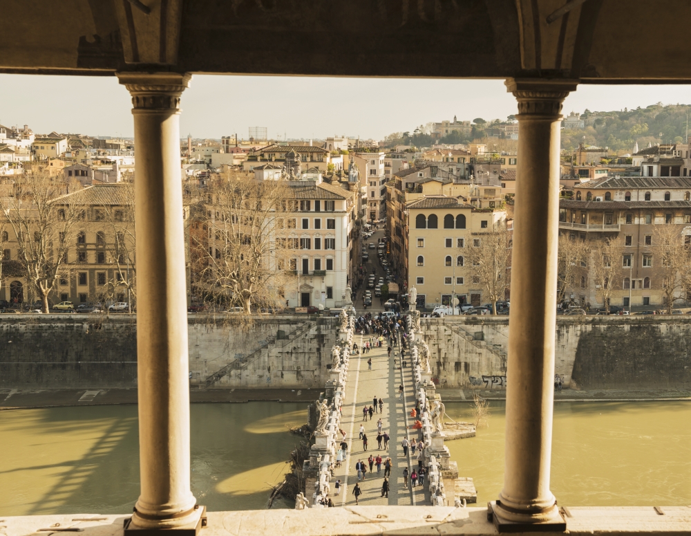 DPI12252740 Castel Santangelo Bridge Santangleo & River Tiber - Rome Lazio Italy Poster Print - 17 x 13 in.