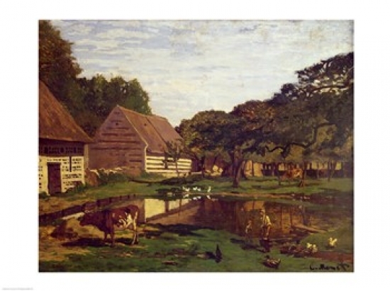 Picture of Posterazzi BALXIR42730LARGE A Farmyard in Normandy C.1863 Poster Print by Claude Monet - 36 x 24 in. - Large