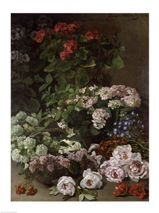 Picture of Posterazzi BALXIR36985 Spring Flowers 1864 Poster Print by Claude Monet - 18 x 24 in.