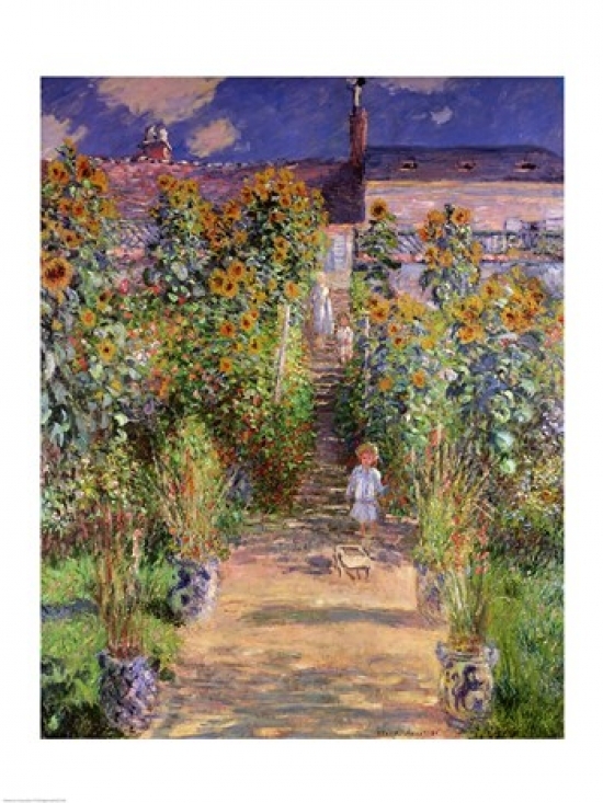 Picture of Posterazzi BALXIR37339LARGE The Artists Garden at Vetheuil 1880 Poster Print by Claude Monet - 24 x 36 in. - Large