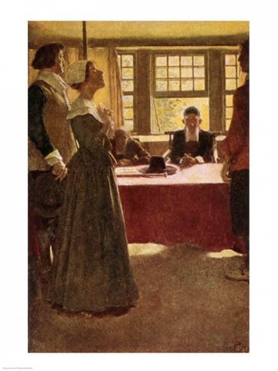 BALBAL108904 Mary Dyer Brought Before Governor Endicott Poster Print by Howard Pyle - 18 x 24 in.