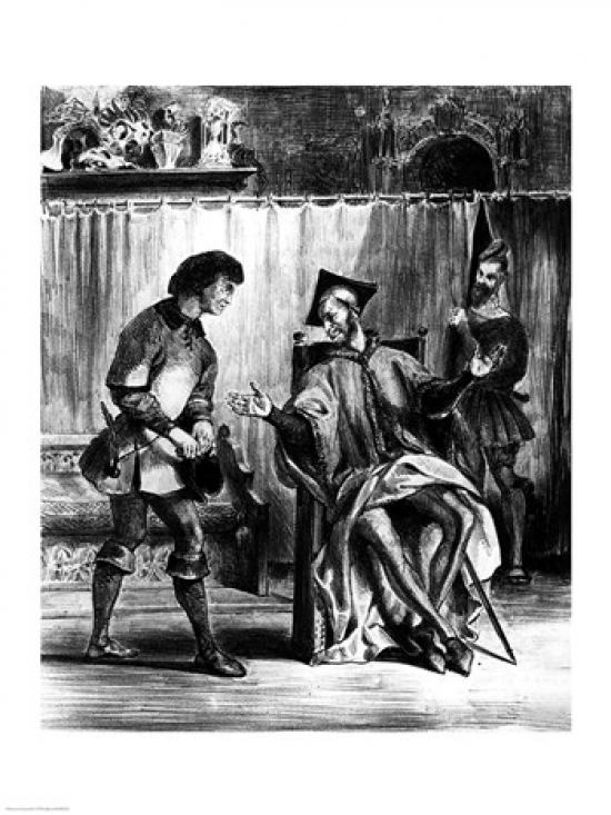 Mephistopheles & The Pupil From Goethes Faust Poster Print by Eugene Delacroix - 18 x 24 in.