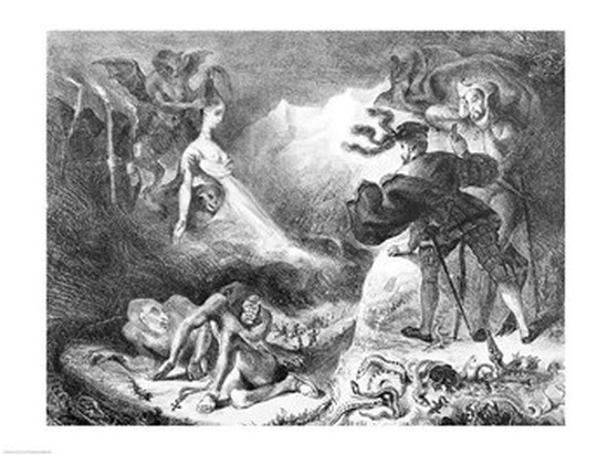 Picture of Posterazzi BALXIR61399 Faust & Mephistopheles at The Witches Sabbath From Goethes Faust 1828 Poster Print by Eugene Delacroix - 24 x 18 in.