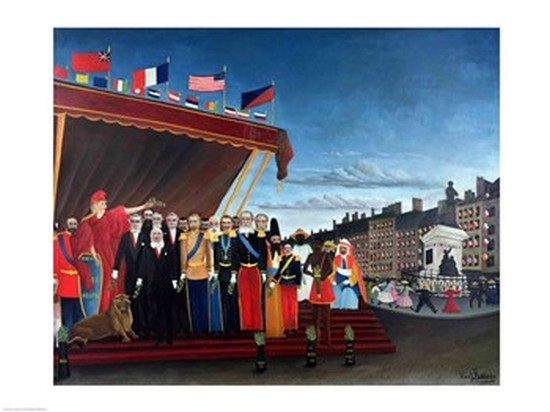 Picture of Posterazzi BALXIR62378 Representatives of The Forces Greeting The Republic As A Sign of Peace 1907 Poster Print by Henri Rousseau - 24 x 18 in.