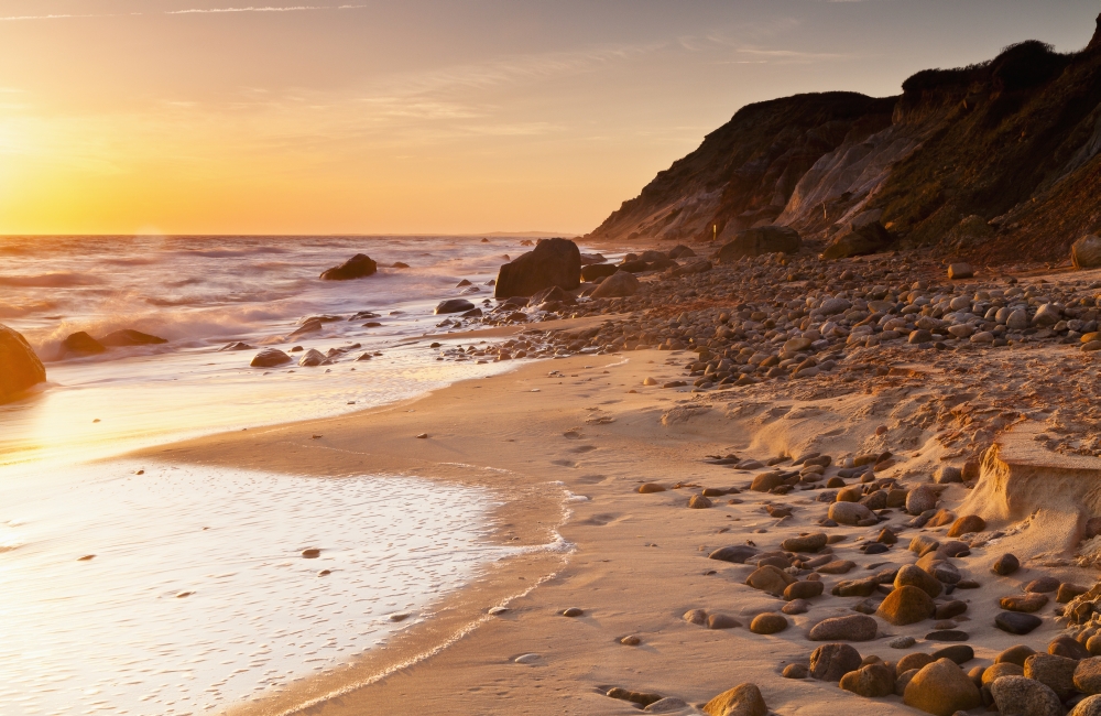 DPI12254621 Gay Head Public Beach at Sunset - Marthas Vineyard Massachusetts United States of America Poster Print - 19 x 12 in.
