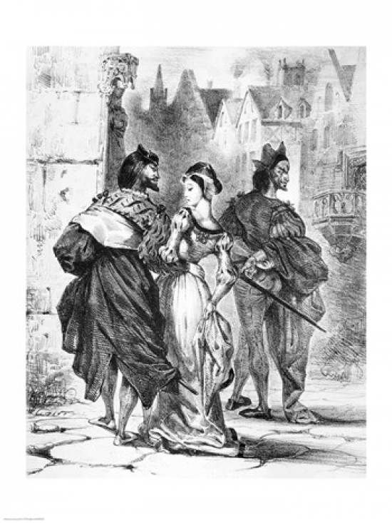 Faust Meeting Marguerite From Goethes Faust Poster Print by Eugene Delacroix - 18 x 24 in.