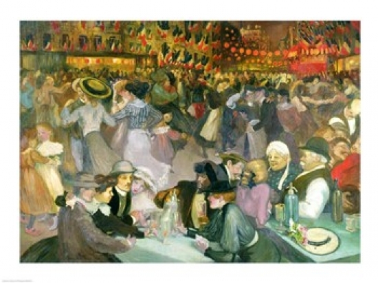 Picture of Posterazzi BALXIR39428LARGE Ball on The 14th July Poster Print by Theophile-Alexandre Steinlen - 36 x 24 in. - Large