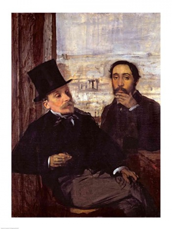 Picture of Posterazzi BALXIR52487 Self Portrait with Evariste De Valernes Poster Print by Edgar Degas - 18 x 24 in.