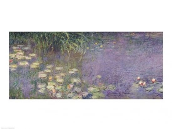 Picture of Posterazzi BALXIR71323LARGE Waterlilies - Morning 1914-18 Left Section Poster Print by Claude Monet - 36 x 24 in. - Large