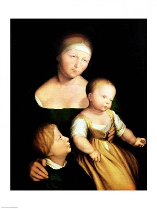 Picture of Posterazzi BALXIR77992LARGE The Artists Wife & Children 1528 Poster Print by Hans Holbein - 24 x 36 in. - Large