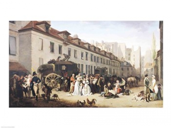Picture of Posterazzi BALXIR82846LARGE The Arrival of A Stagecoach at The Terminus Poster Print by Louis-Leopold Boilly - 36 x 24 in. - Large