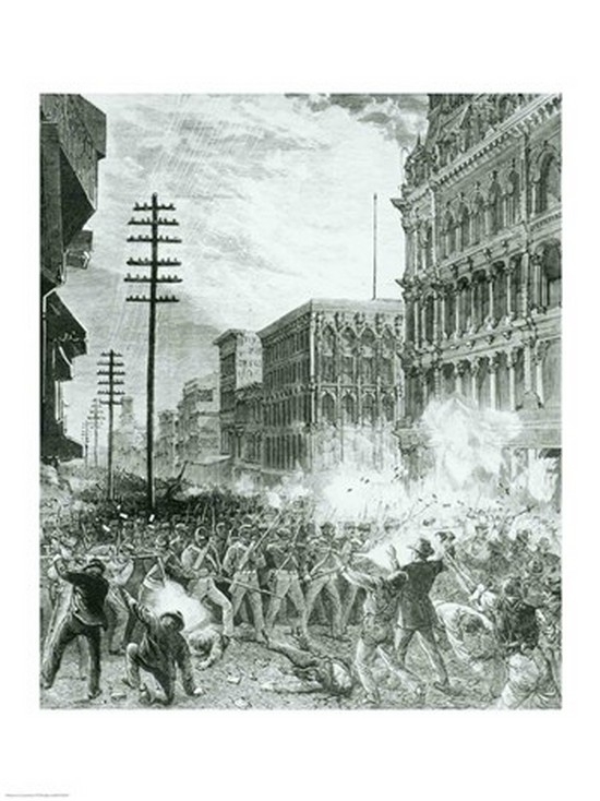 The Great Strike - The Sixth Maryland Regiment Fighting Its Way Through Baltimore Poster Print - 24 x 36 in. - Large
