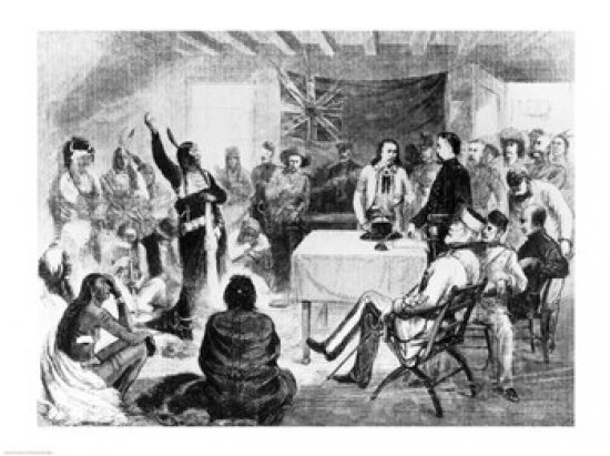 Sitting Bull Council 1877 Poster Print 24 x 18 in.