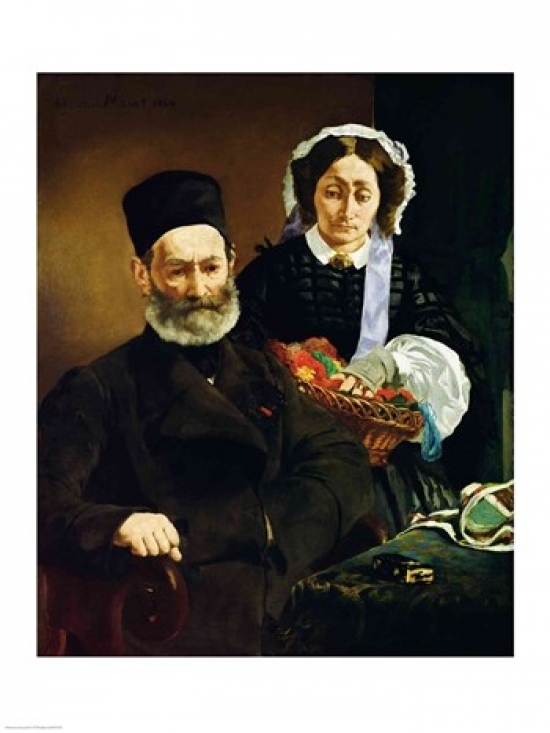 BALXIR74953LARGE Portrait of Monsieur & Madame Auguste Manet 1860 Poster Print by Edouard Manet - 24 x 36 in. - Large -  Posterazzi