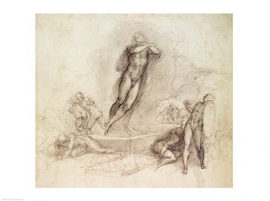 Study for An Ascension Poster Print by Michelangelo Buonarroti - 24 x 18 in.