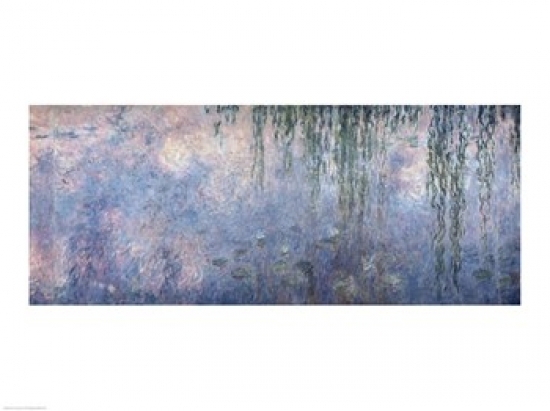 Waterlilies - Morning with Weeping Willows Detail of Central Section 1914-18 Poster Print by Claude Monet - 36 x 24 in. - Large