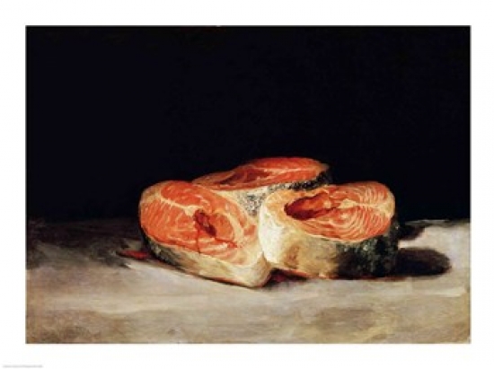 Still Life with Slices of Salmon Poster Print by Francisco De Goya - 24 x 18 in.