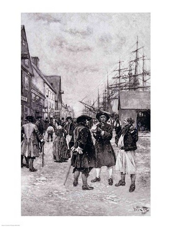 BALBAL108918LARGE Along The Water Front in Old New York Illustration From The Evolution of New York Print by Howard Pyle - 24 x 36 in. - Large