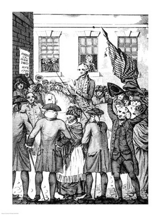 BALXJF105025 The Manner in Which The American Colonists Declared Themselves Independent of The King 1776 Poster Print - 18 x 24 in.