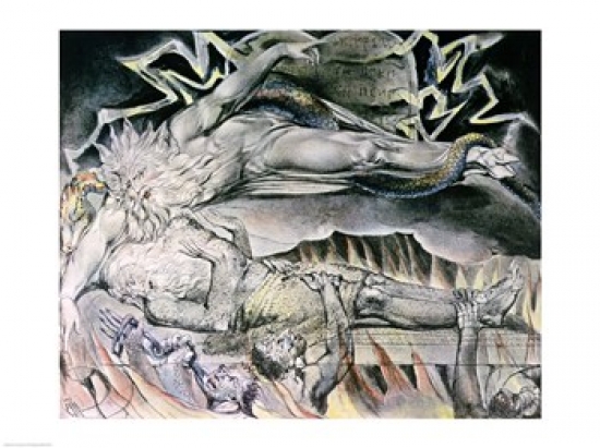 Illustrations of The Book of Job Jobs Evil Dreams Poster Print by William Blake - 24 x 18 in.