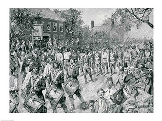BALBAL108087LARGE The Continental Army Marching Down The Old Bowery New York 25th November 1783 Poster Print by Howard Pyle - 36 x 24 in. - Large