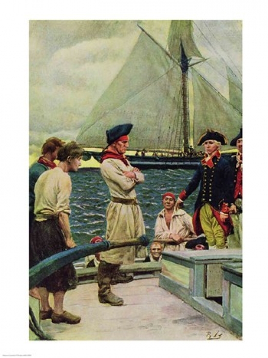 An American Privateer Taking A British Prize Poster Print by Howard Pyle - 24 x 36 in. - Large