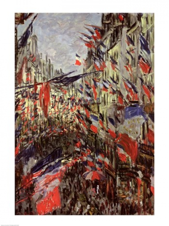 The Rue Saint-Denis Celebration of June 30 1878 Poster Print by Claude Monet - 18 x 24 in.