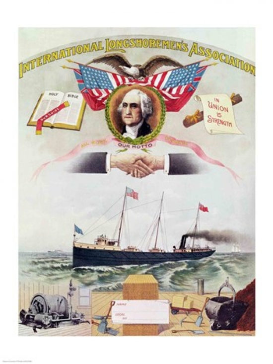 BALXZL150468 Emblem of The International Longshoremens Association Poster Print - 18 x 24 in.