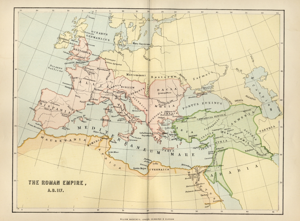 Picture of Design Pics DPI1861899 17 x 12 in. Map of the Roman Empire in Ad 117 From The National Encyclopaedia