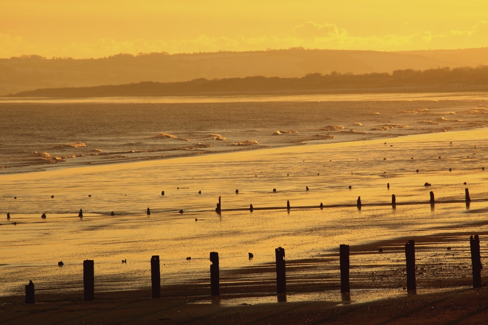 Picture of Design Pics DPI1935124 Sunset Over Beach in Winter - Youghal Beach East Cork Ireland Poster Print, 19 x 12