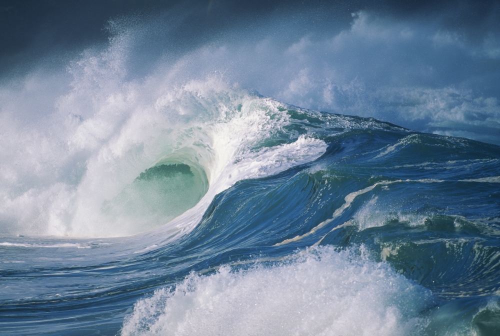 Turbulent Shorebreak Waves with Whitewash Poster Print - 19 x 12