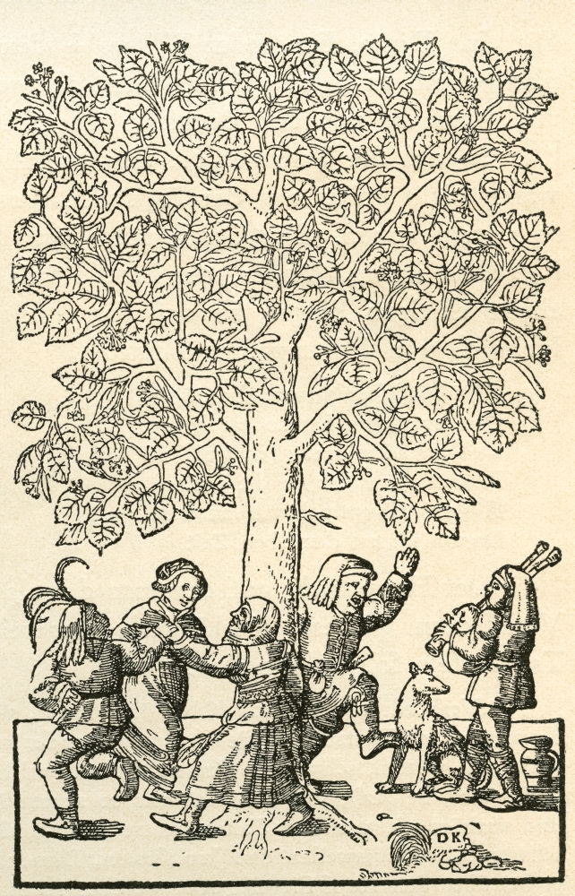 Picture of   Under The Village Linden Tree After A 16th Century Engraving by Kandel From Illustrierte Sittengeschichte Vom Mittelalter Bis Zur Gegenwart by Eduard Fuchs Published 1909 Poster Print&#44; 11 x 17