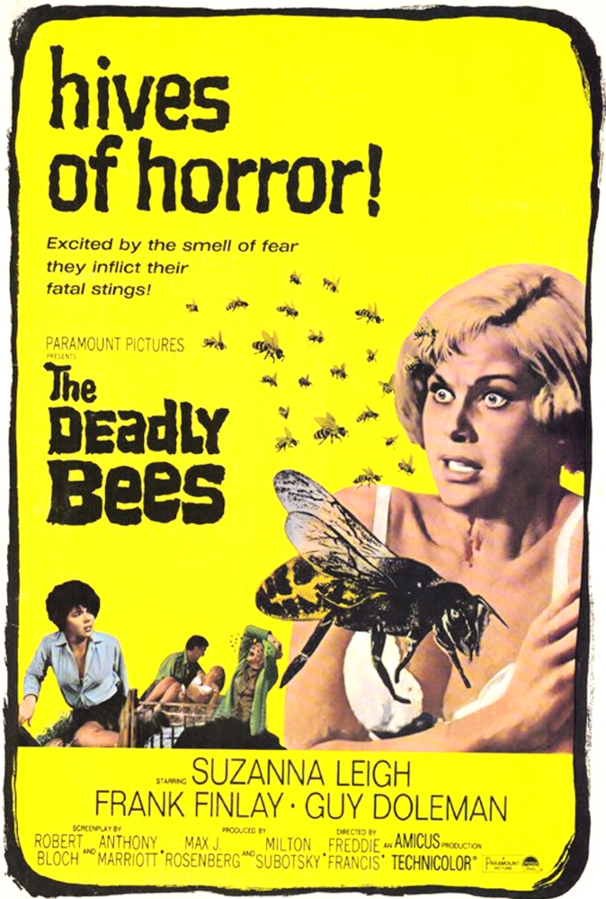 Everett Collection  The Deadly Bees From Left - Katy Wild Guy Doleman Suzanna Leigh Catherine Finn 1967 Movie Poster Masterprint, 11 x 17 -  Posterazzi, EVCMCDDEBEEC002H